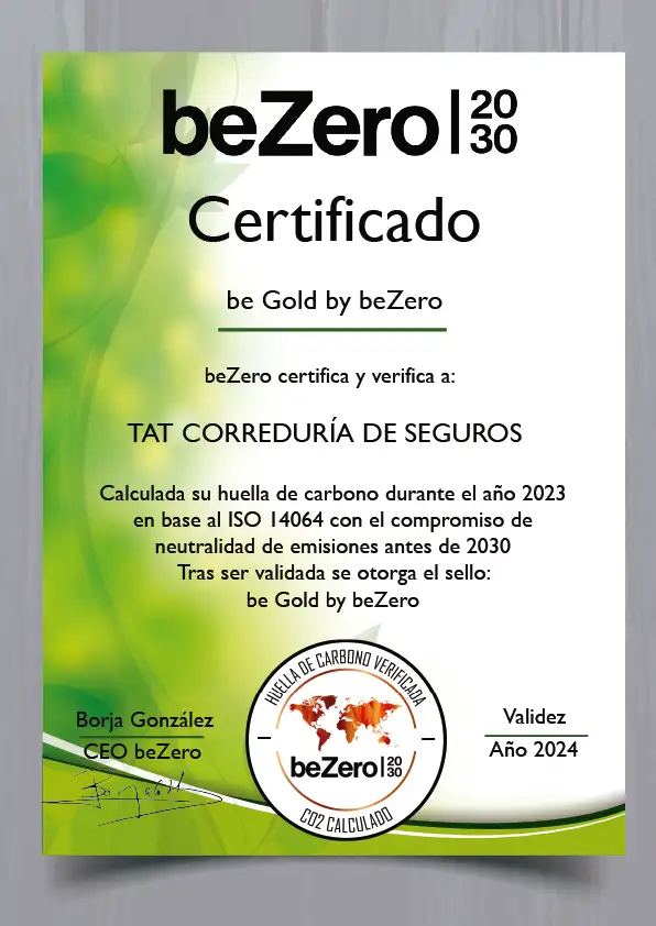 Certificado BeZero de huella de carbono según ISO 14064
